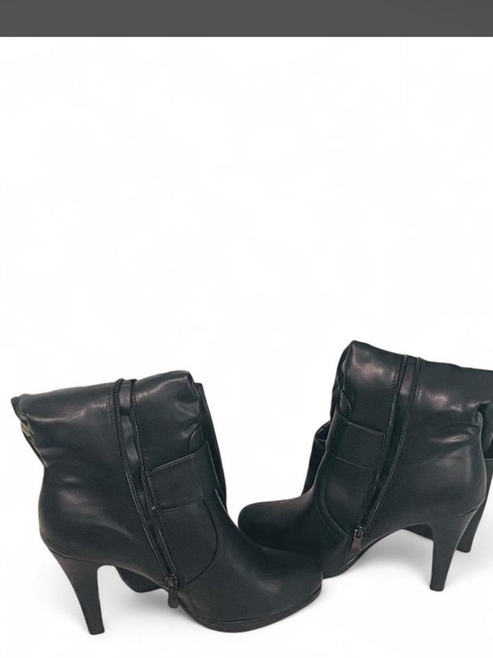 SHEIN Black Faux Leather knee high boots with Side Zipper